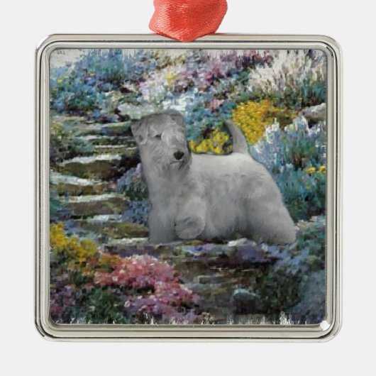 Sealyham Terrier Art Metalen Ornament (Voorkant)