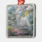 Sealyham Terrier Art Metalen Ornament (Links)