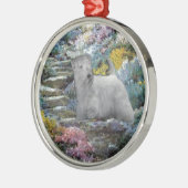 Sealyham Terrier Art Metalen Ornament (Links)