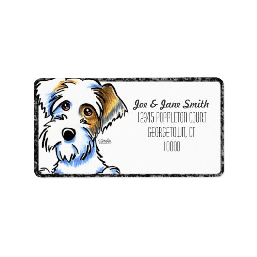 Sealyham Terrier Badger Off-Leash Art™ BK Potlood Etiket (Voorkant)