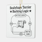 Sealyham Terrier Barking Logica Grappige Hond Sarc Keramisch Ornament (Links)