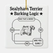Sealyham Terrier Barking Logica Grappige Hond Sarc Keramisch Ornament (Achterkant)