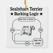 Sealyham Terrier Barking Logica Grappige Hond Sarc Keramisch Ornament (Voorkant)