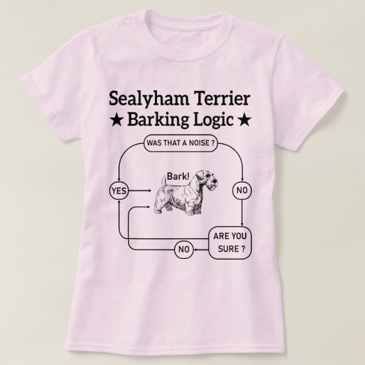 Sealyham Terrier Barking Logica Grappige Hond Sarc T-shirt (Design voorkant)