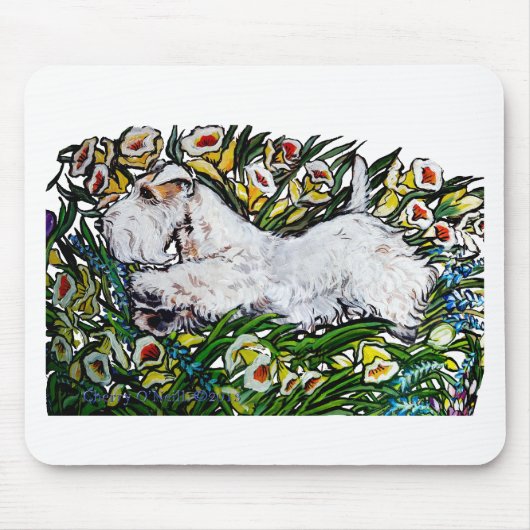 Sealyham Terrier Daffodils Muismat (Voorkant)