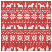 Sealyham Terrier Dog Silhouettes kerstavond Stof (Swatch)