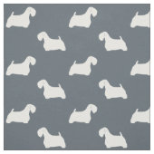 Sealyham Terrier Dog Silhouettes Patterned Stof (Swatch)