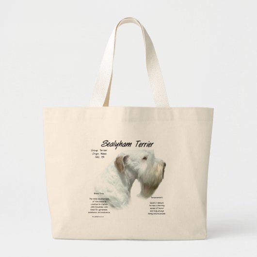 Sealyham Terrier Geschiedenis Ontwerp Grote Tote Bag (Voorkant)