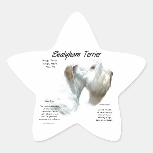 Sealyham Terrier Geschiedenis Ster Sticker (Voorkant)