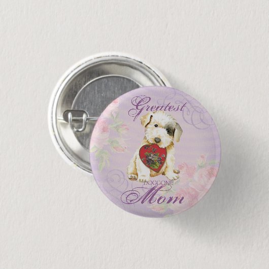 Sealyham Terrier Heart Ma Pinback Button (Voorkant /achterkant)