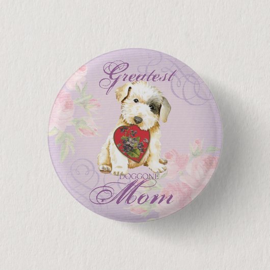 Sealyham Terrier Heart Ma Pinback Button (Voorkant)