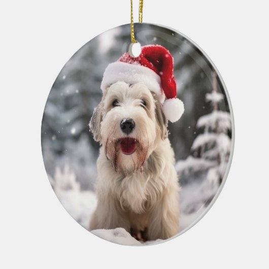 Sealyham Terriër Hond Kerstmis Keepsake Keramisch Ornament (Links)