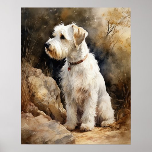 Sealyham Terrier Hondenkunst Print Poster (Voorkant)
