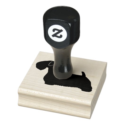 Sealyham Terrier Hondenras Silhouette Rubberstempel (Stempel)