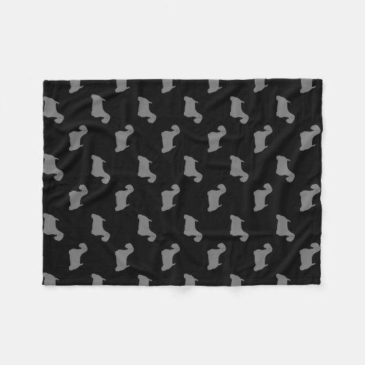 Sealyham Terrier Hondenras Silhouettes Pattern Fleece Deken (Voorkant (Horizontaal))