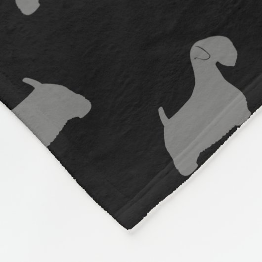 Sealyham Terrier Hondenras Silhouettes Pattern Fleece Deken (Hoek)