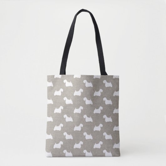 Sealyham Terrier Hondenras Silhouettes Pattern Tote Bag (Voorkant)