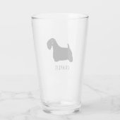 Sealyham Terrier hondensilhouet gepersonaliseerd Glas (Achterkant)