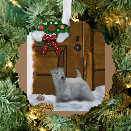 Sealyham Terrier-kerstcadeaus Ornament Kaart (Insitu (Drie))