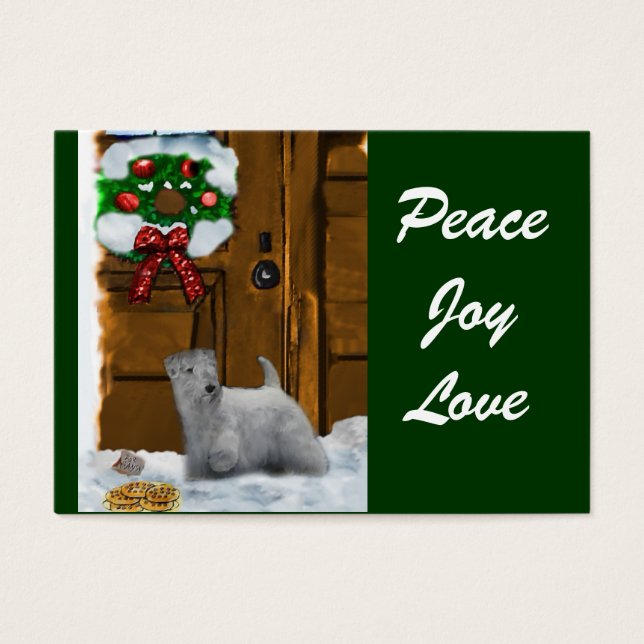Sealyham Terrier Kerstcadeaus Visitekaartje (Voorkant)