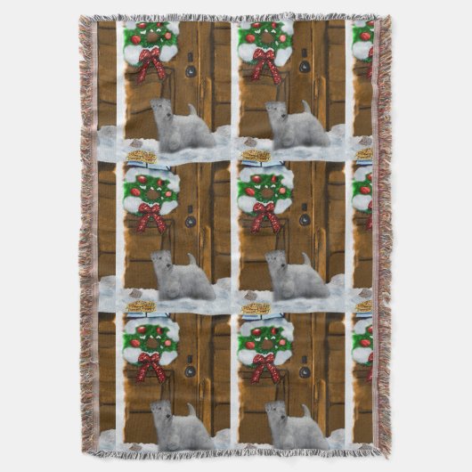 Sealyham Terrier Kerstmis Deken (Voorkant Verticaal)