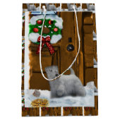 Sealyham Terrier Kerstmis Medium Cadeauzakje (Voorkant)