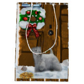 Sealyham Terrier Kerstmis Medium Cadeauzakje (Achterkant)