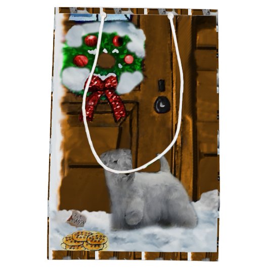 Sealyham Terrier Kerstmis Medium Cadeauzakje (Achterkant)