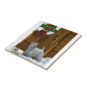 Sealyham Terrier Kerstmis Tegeltje (Zijkant)