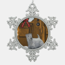 Sealyham Terrier Kerstmis Tin Sneeuwvlok Ornament