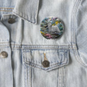 Sealyham Terrier Kunst Ronde Button 5,7 Cm (In situ)