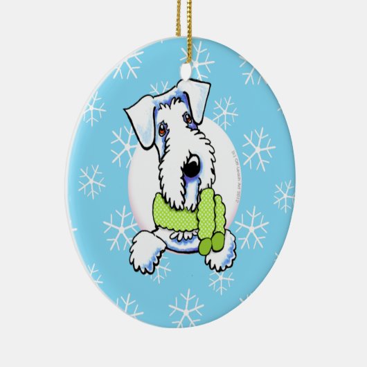 Sealyham Terrier laat het sneeuwen Keramisch Ornament (Rechts)