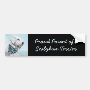 Sealyham Terrier Painting - Cute Original Dog Art Bumpersticker