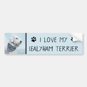 Sealyham Terrier Painting - Cute Original Dog Art Bumpersticker