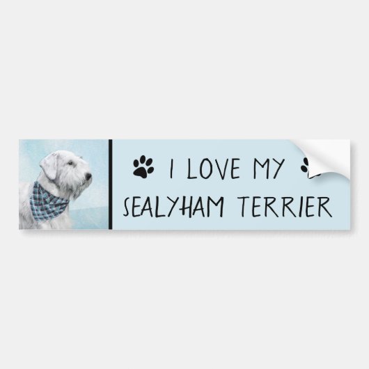 Sealyham Terrier Painting - Cute Original Dog Art Bumpersticker (Voorkant)