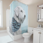 Sealyham Terrier Painting - Cute Original Dog Art Douchegordijn (In situ)