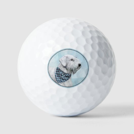 Sealyham Terrier Painting - Cute Original Dog Art Golfballen (Voorkant)