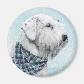 Sealyham Terrier Painting - Cute Original Dog Art Magneet (Voorkant)