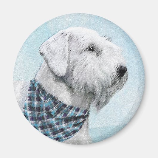 Sealyham Terrier Painting - Cute Original Dog Art Magneet (Voorkant)