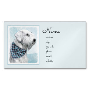Sealyham Terrier Painting - Cute Original Dog Art Magnetisch Visitekaartje