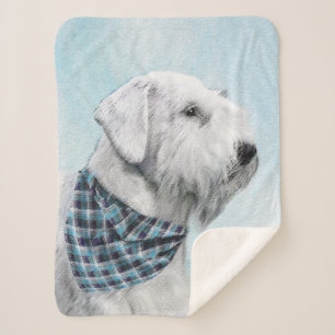 Sealyham Terrier Painting - Cute Original Dog Art Sherpa Deken