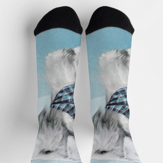 Sealyham Terrier Painting - Cute Original Dog Art Sokken (Top)