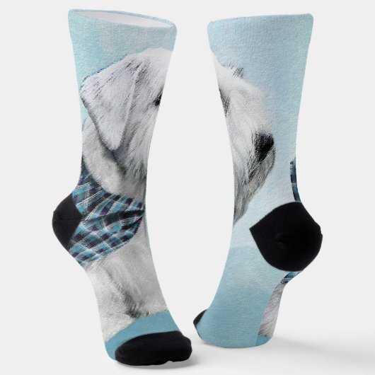 Sealyham Terrier Painting - Cute Original Dog Art Sokken (Gebogen)