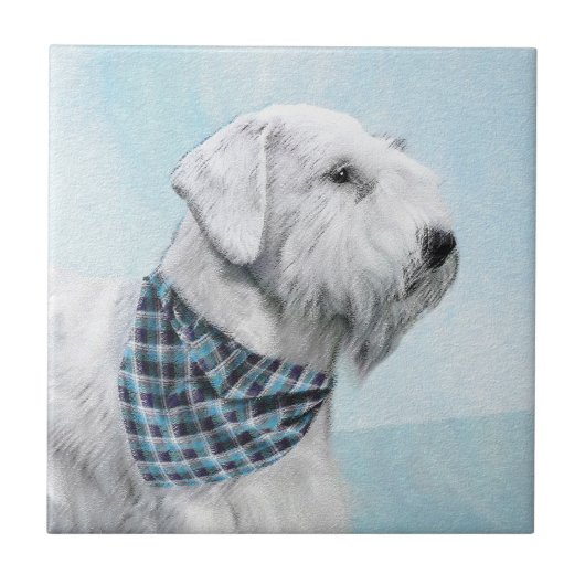 Sealyham Terrier Painting - Cute Original Dog Art Tegeltje (Voorkant)