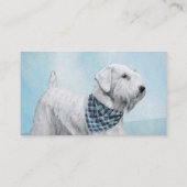 Sealyham Terrier Painting - Cute Original Dog Art Visitekaartje (Achterkant)