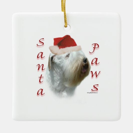 Sealyham Terrier Santa Paws Keramisch Ornament (Voorkant)