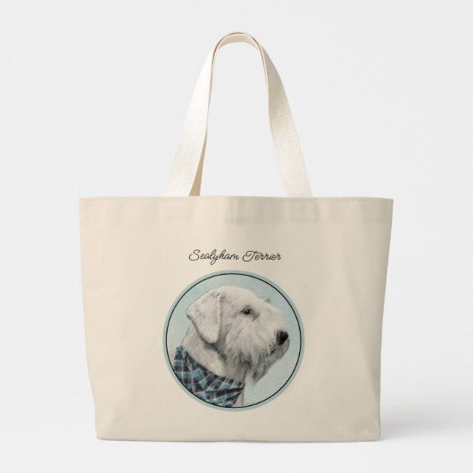 Sealyham Terrier Schilderen Schattigee Originele H Grote Tote Bag (Achterkant)