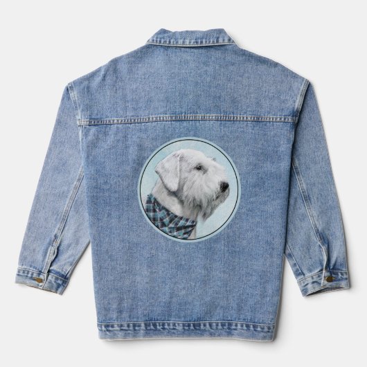Sealyham Terrier Schilderij - Mooie Originele Hond Denim Jacket (Achterkant)