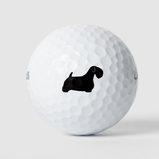 Sealyham Terrier Silhouette Golfballen (Voorkant)