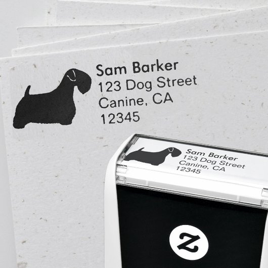 Sealyham Terrier Silhouette retouradres Zelfinktende Stempel